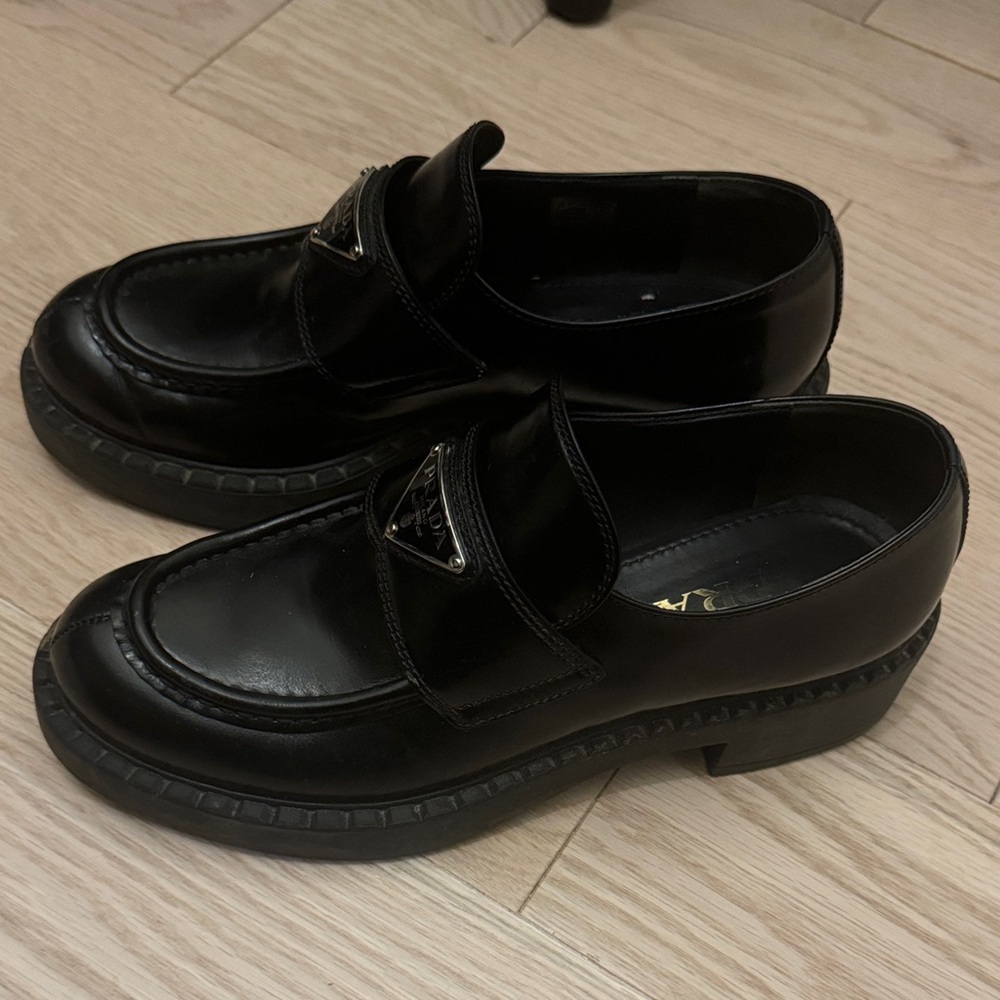 Prada Women's Classic Black Slip-On Loafers - Picture 2 of 5